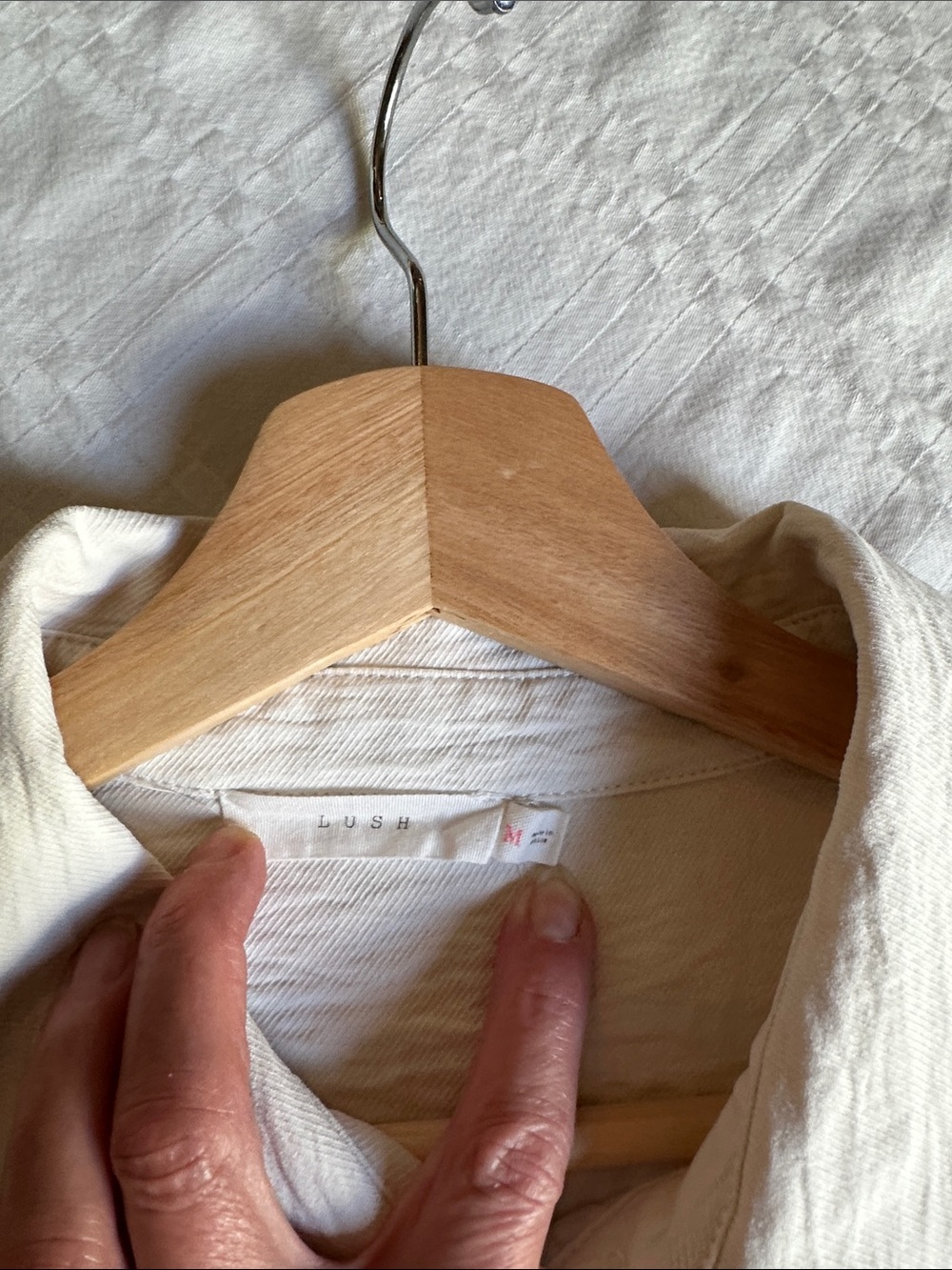 Lush Cream Women’s Button-Down Shirt - Picture 3 of 3